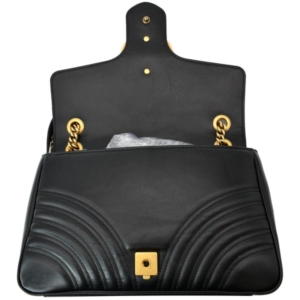 GUCCI GG Marmont Medium Matelasse Shoulder Bag Black 443496