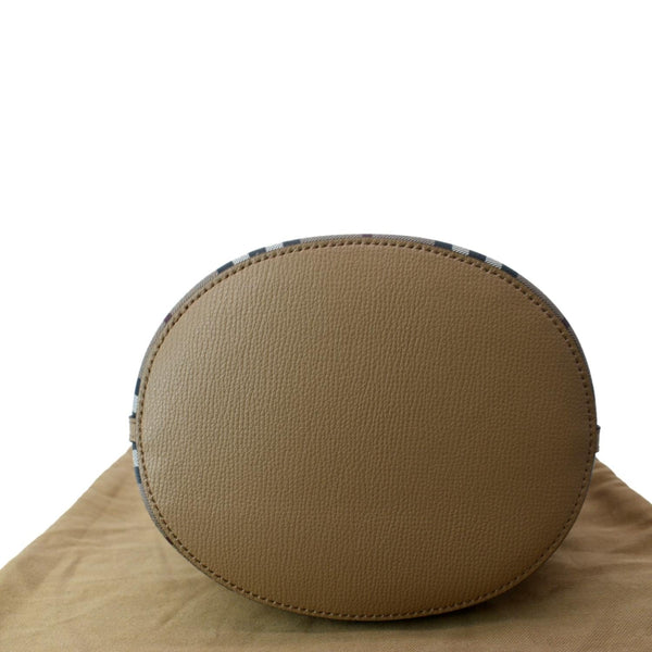 BURBERRY Bucket Haymarket Check Canvas Crossbody Bag Beige