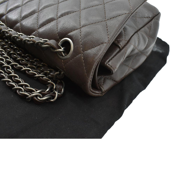 CHANEL Reissue Double Flap Leather Shoulder Bag Brown