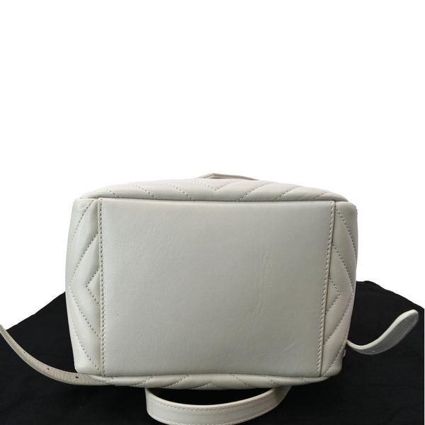 YVES SAINT LAURENT Joe Lambskin Leather Backpack Bag Blanc Vintage