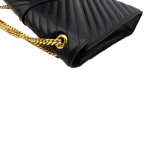 YVES SAINT LAURENT Large Envelope Mix Matelasse Grain De Poudre Chain Shoulder Bag Black