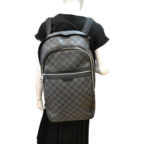 LOUIS VUITTON Michael Damier Graphite Canvas Backpack Bag Black