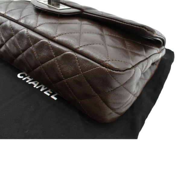 CHANEL Reissue Double Flap Leather Shoulder Bag Brown
