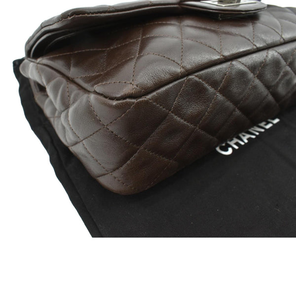CHANEL Reissue Double Flap Leather Shoulder Bag Brown