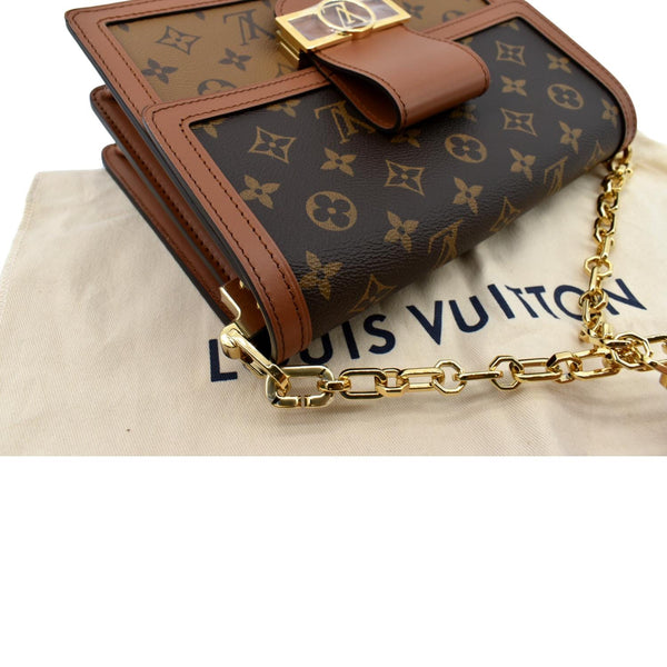 LOUIS VUITTON Dauphine MM Monogram Reverse Canvas Shoulder Bag Brown