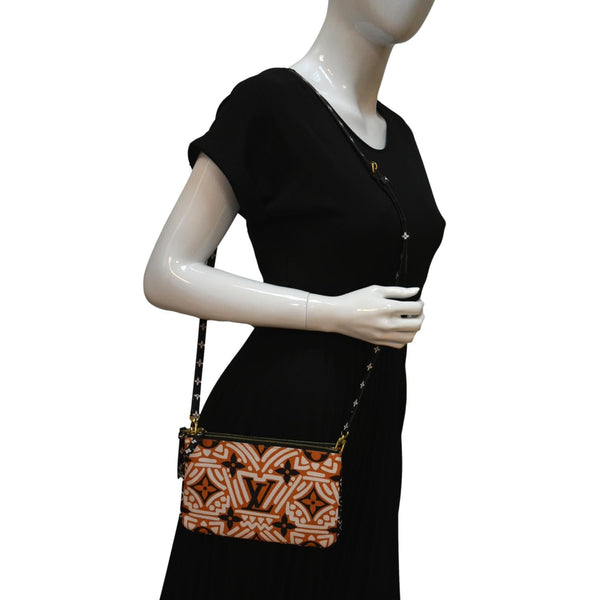 Louis Vuitton Double Zip Pochette Crafty Monogram Bag - Full View