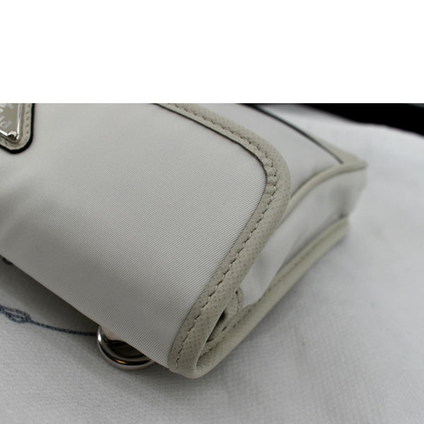 PRADA Re-Nylon Saffiano Leather Smartphone Case Shoulder Bag White