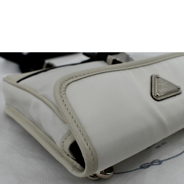 PRADA Re-Nylon Saffiano Leather Smartphone Case Shoulder Bag White