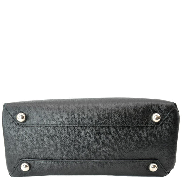 BURBERRY Banner Derby Medium Leather Tote Shoulder Bag Black