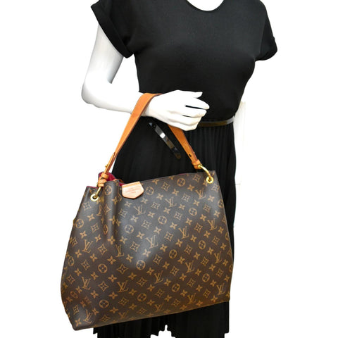 LOUIS VUITTON Graceful MM Monogram Canvas Shoulder Bag Brown