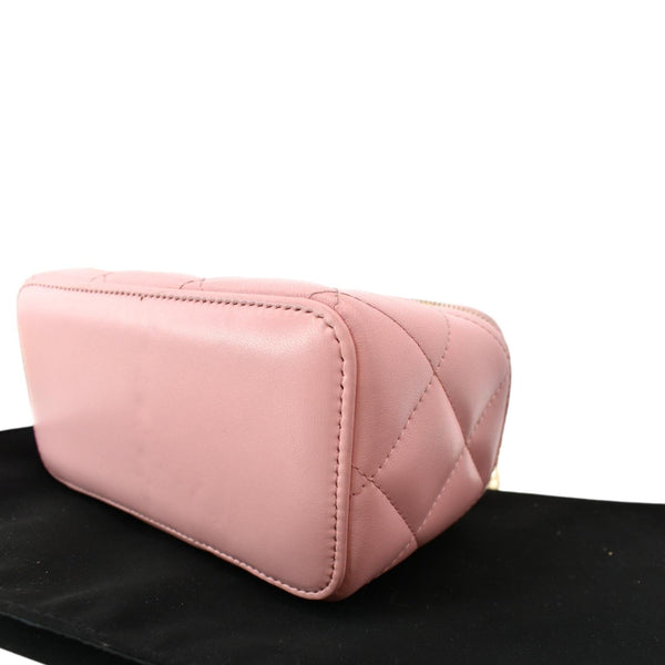 CHANEL Vanity Case Quilted Leather Shoulder Bag Pink