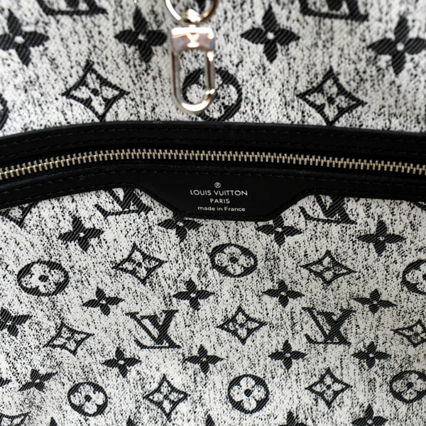 Louis Vuitton Neverfull MM Denim Leather Tote Bag Gray - Made In France