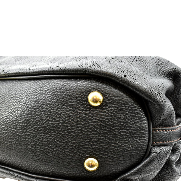 Louis Vuitton Mahina Leather Shoulder Bag in Black - Bottom right buttons