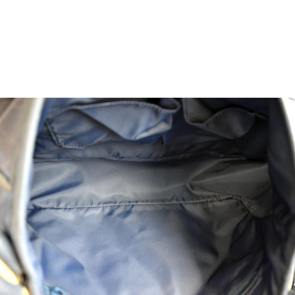 GUCCI Flap Double Buckle GG Monogram Nylon Messenger Bag Blue 510335