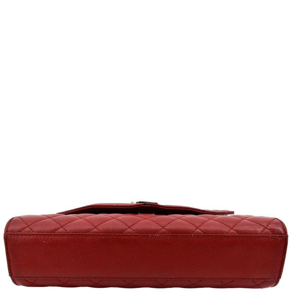 YVES SAINT LAURENT Envelope Flap Matelasse Leather Shoulder Bag Red