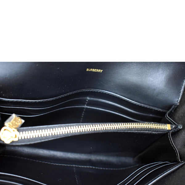 BURBERRY TB Continental Leather Wallet Black