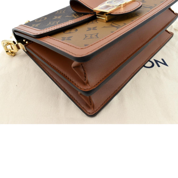 LOUIS VUITTON Dauphine MM Monogram Reverse Canvas Shoulder Bag Brown