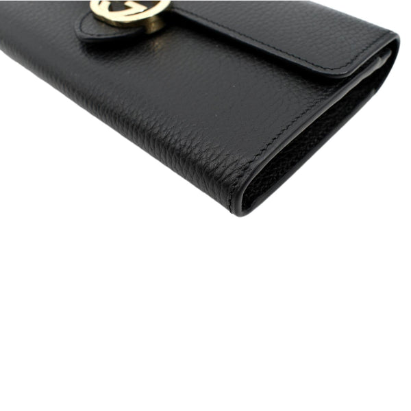 GUCCI GG Interlocking Continental Leather Wallet Black 598166