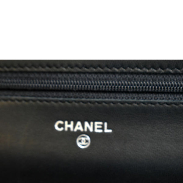 CHANEL Timeless WOC Patent Leather Wallet on Chain Shoulder Bag Black