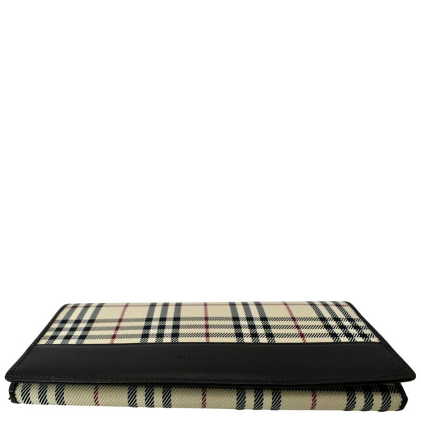 BURBERRY Continental Leather Check Wallet Black