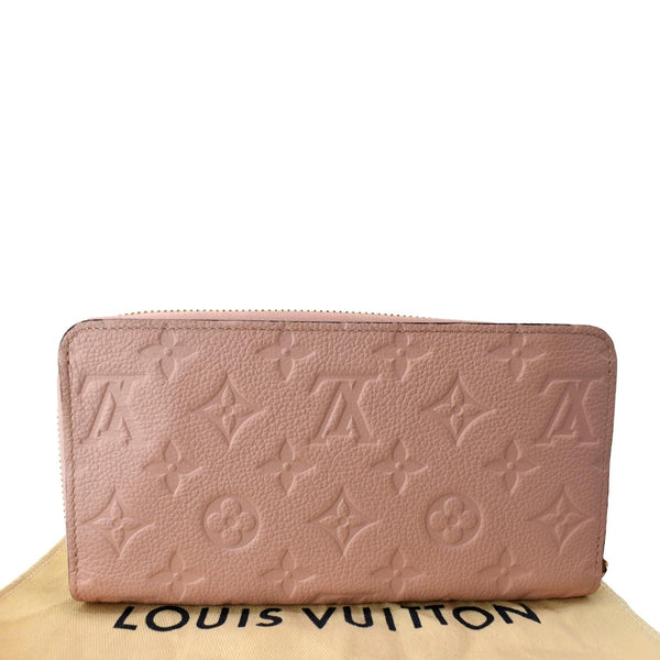LOUIS VUITTON Monogram Empreinte Leather Zippy Wallet Rose Poudre Pink