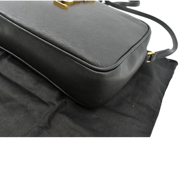YVES SAINT LAURENT Leather Camera Crossbody Bag Black