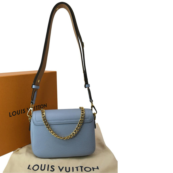 LOUIS VUITTON Lockme Tender Grained Calfskin Leather Shoulder Bag Blue