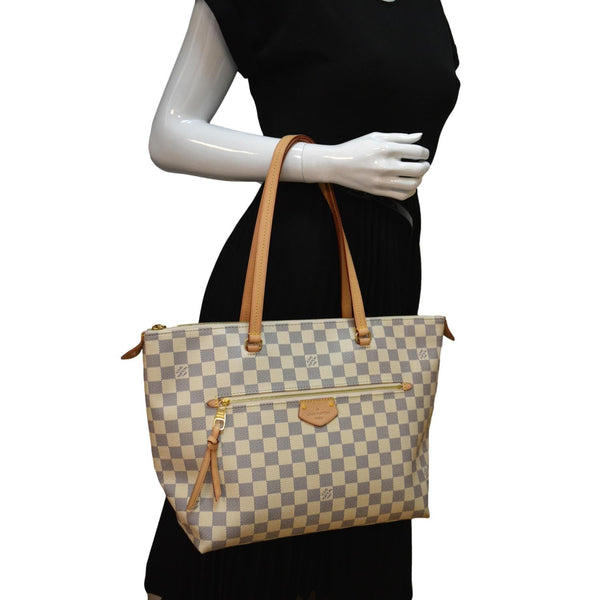 LOUIS VUITTON Iena MM Damier Azur Shoulder Bag White