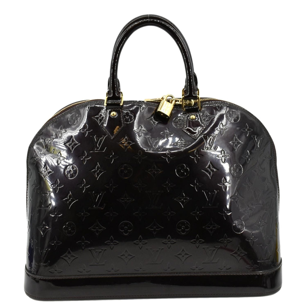 LOUIS VUITTON GM Monogram Leather Satchel Bag Amarante