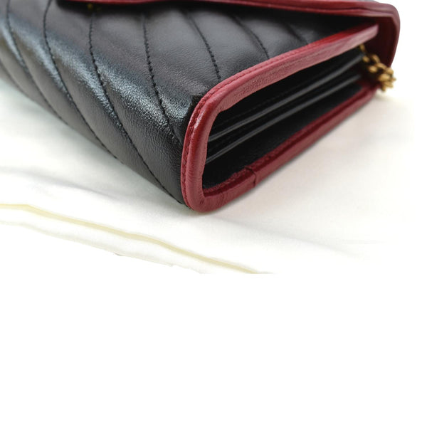 GUCCI Vintage Effect Diagonal Torchon Leather Chain Crossbody Bag Black 573807