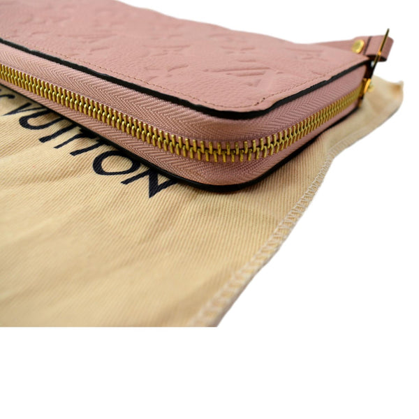 LOUIS VUITTON Monogram Empreinte Leather Zippy Wallet Rose Poudre Pink