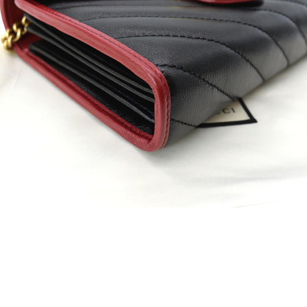 GUCCI Vintage Effect Diagonal Torchon Leather Chain Crossbody Bag Black 573807