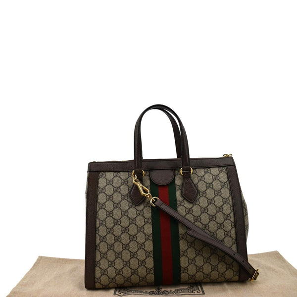 GUCCI Ophidia Medium GG Supreme Tote Shoulder Bag Beige 524537