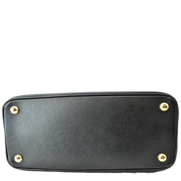 PRADA Saffiano Double-Zip Leather Tote Shoulder Bag Black