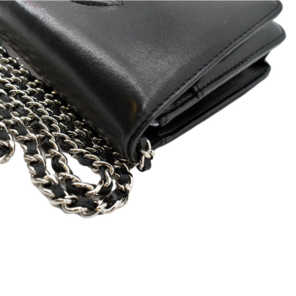 CHANEL Timeless WOC Patent Leather Wallet on Chain Shoulder Bag Black