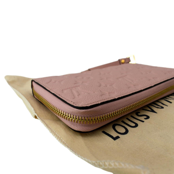 LOUIS VUITTON Monogram Empreinte Leather Zippy Wallet Rose Poudre Pink