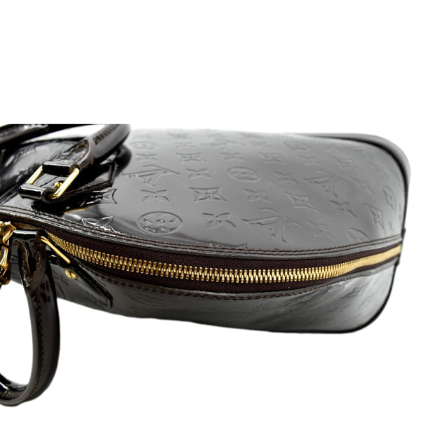 LOUIS VUITTON Alma GM Monogram Vernis Leather Satchel Bag Amarante