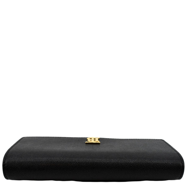 BURBERRY TB Continental Leather Wallet Black