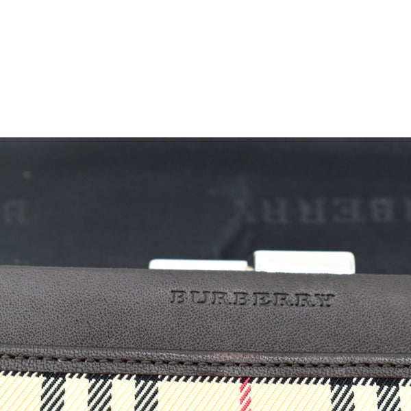 BURBERRY Continental Leather Check Wallet Black