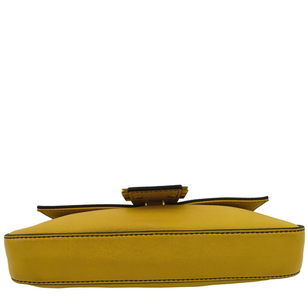 Fendi Convertable Baguette Leather Crossbody Bag Yellow - Bottom