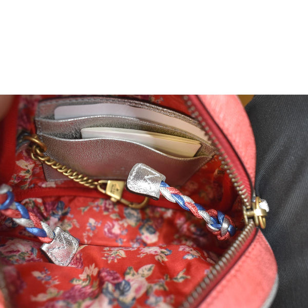 GUCCI Trapuntata Mini Zumi Dome Laminated Nappa Leather Crossbody Bag Red/Blue 534951