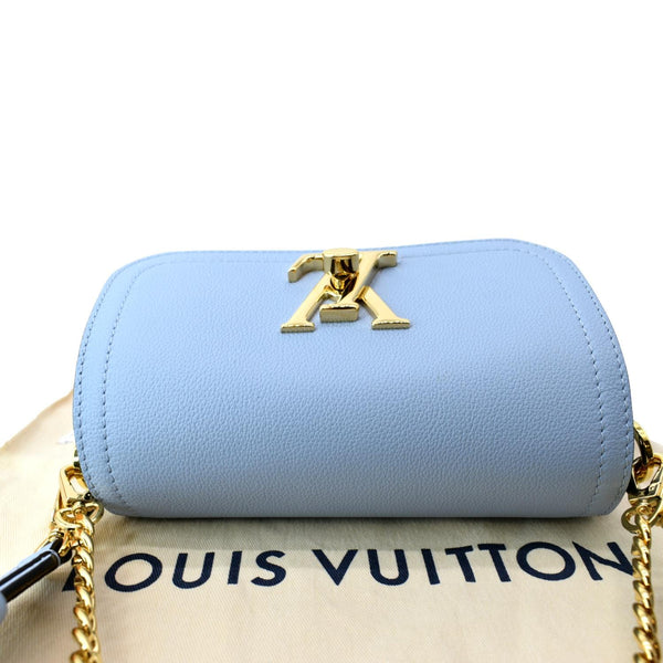 LOUIS VUITTON Lockme Tender Grained Calfskin Leather Shoulder Bag Blue