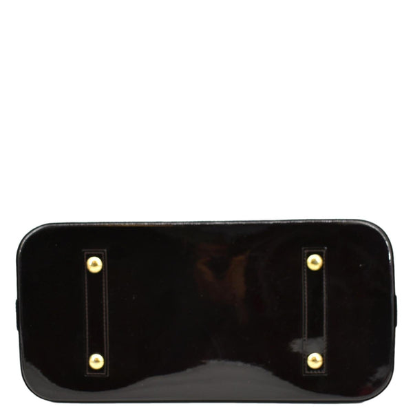 LOUIS VUITTON Alma GM Monogram Vernis Leather Satchel Bag Amarante