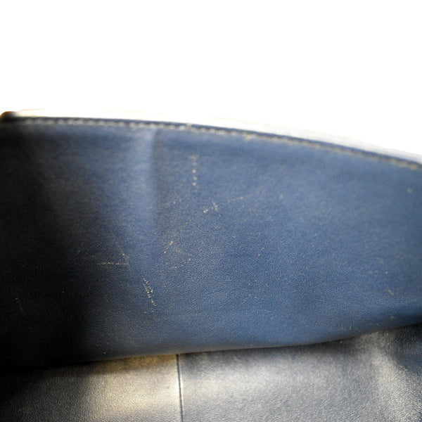 CHANEL Jumbo Double Flap Calfskin Leather Shoulder Bag Navy Blue