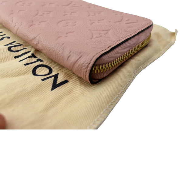 LOUIS VUITTON Monogram Empreinte Leather Zippy Wallet Rose Poudre Pink