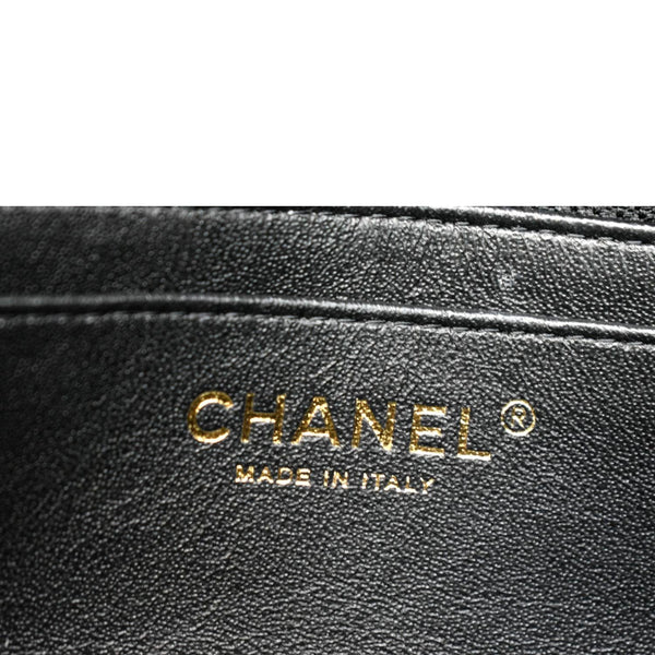 CHANEL Mini Rectangular Flap Quilted Lambskin Leather Shoulder Bag Black