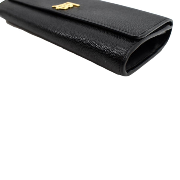 BURBERRY TB Continental Leather Wallet Black