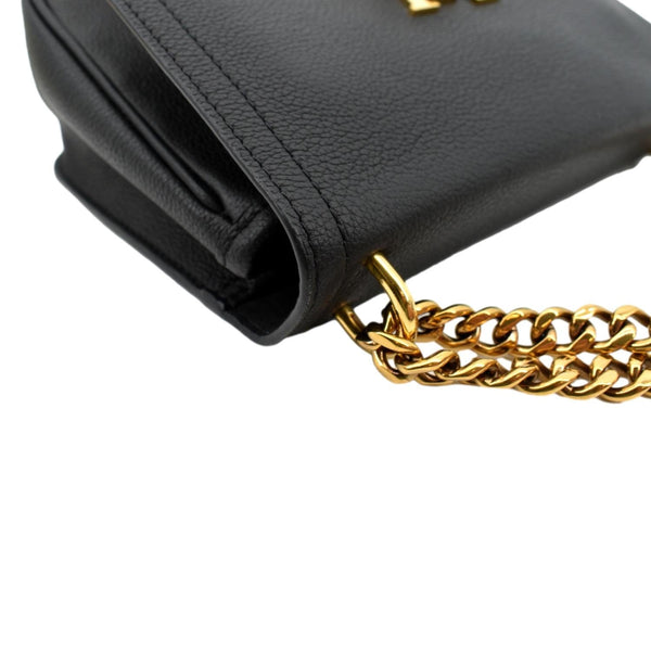 LOUIS VUITTON Lockme Chain Grained Leather Shoulder Bag Black