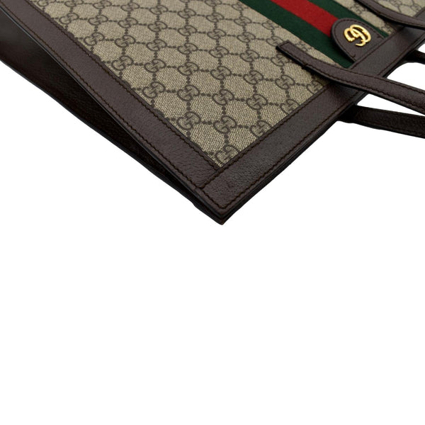GUCCI Ophidia GG Vertical Supreme Monogram Web Tote Bag Brown 524536