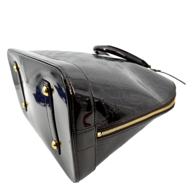 LOUIS VUITTON Alma GM Monogram Vernis Leather Satchel Bag Amarante